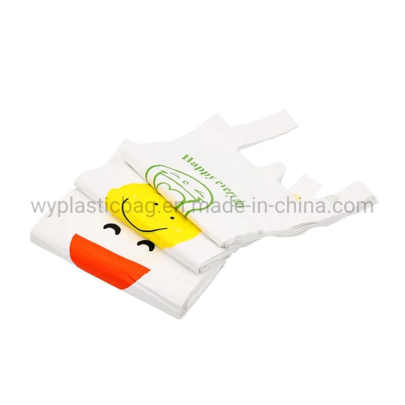 Food Grade HDPE/LDPE Printed Bags, Wholsale Plastic T-Shirt Bags, Popular Eco-Friendly Plastic Packaging Bags