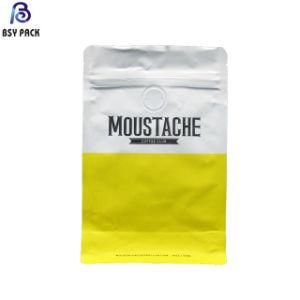 Manufacturing &amp; Trading Combo Supplier Zipper Flat Bottom Pouch Aluminum Foil Coffee Plastic Packing Bag with Valve