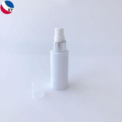 60ml Travel Use Plastic Pet White Alcohol Sanitizer Cylinder Round Shape Plastic Mist Spray Bottle