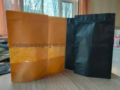 Kraft Paper Zip-Lock Bags Stand up Pouch Laminated Foil Doypack Coffee Tea Packaging Bags with Zipper