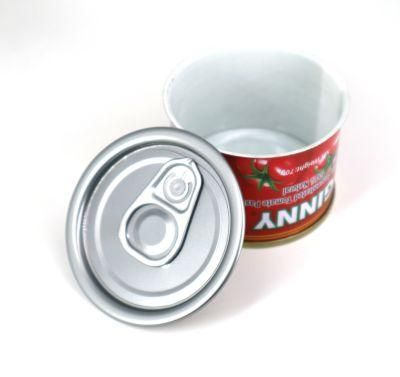 70g Tomato Paste Round Empty Metal Tin Cans with Easy Open Lid