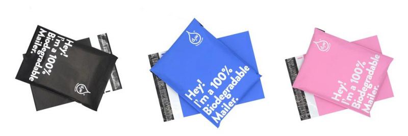 2022 Wholesale 100% Biodegradable Manufactory Blue PLA+Pbat Custom Printed Logo Compostable Mailer Bags