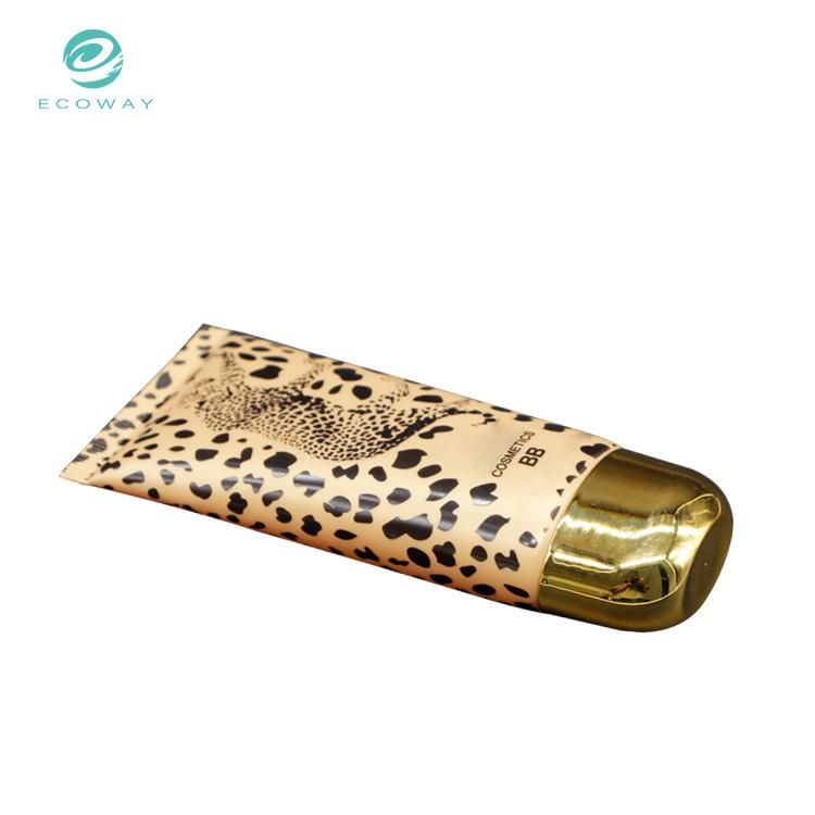 Gold Plating Screw Cap Leopard Pattern Offset Printing Tube Body Bb and Cc Cream Plastic Packaging Tube