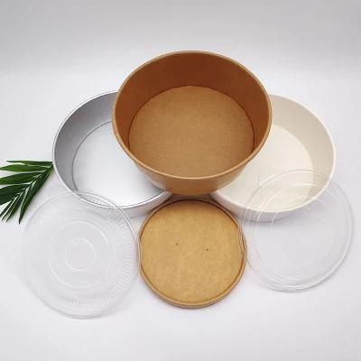 Take out Degradable Eco-Friendly Kraft 750ml Salad Bowl with Lid