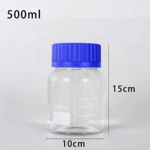 OEM Laboratory Round Bottom Gl45 Blue Screw Cap Glass Media Storage Reagent Bottle in Wholesale Price 250ml 500ml 1000ml