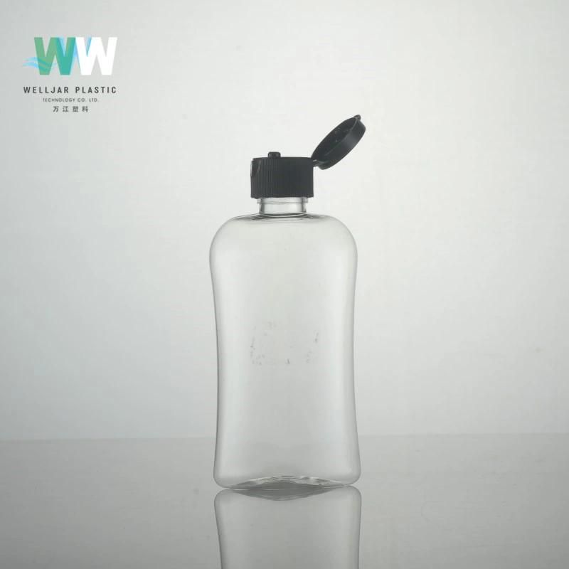 100ml Plastic Pet Flat Bottle with Black Flip Cap