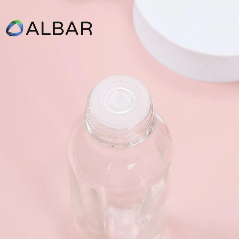 Crystal Clear Glass Bottles for Serum Lotion Cream Jar Sets with Customized Colors