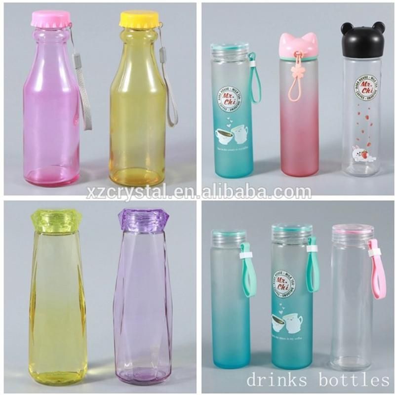 Wholesale Custom 350ml 500ml Juice Beverage Milk Glass Bottle Bottles with Metal Caps