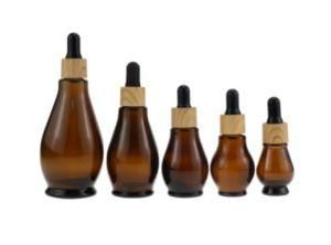 50ml Good Quality Amber Double Gourd Essential Oil Bottle/Glass Light-Proof Empty Bottle/Dropper Bottle