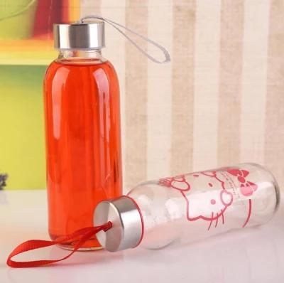 Food Grade Transparent Round 750ml Glass Water Bottle Beverage Juice Bottle