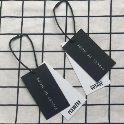 Recyled High Quality Black Card Paper Hang Tag for Clothing