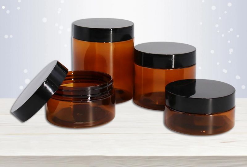 Factory Cosmetic Packaging Amber Pet Plastic Cosmetic Cream Container Jar
