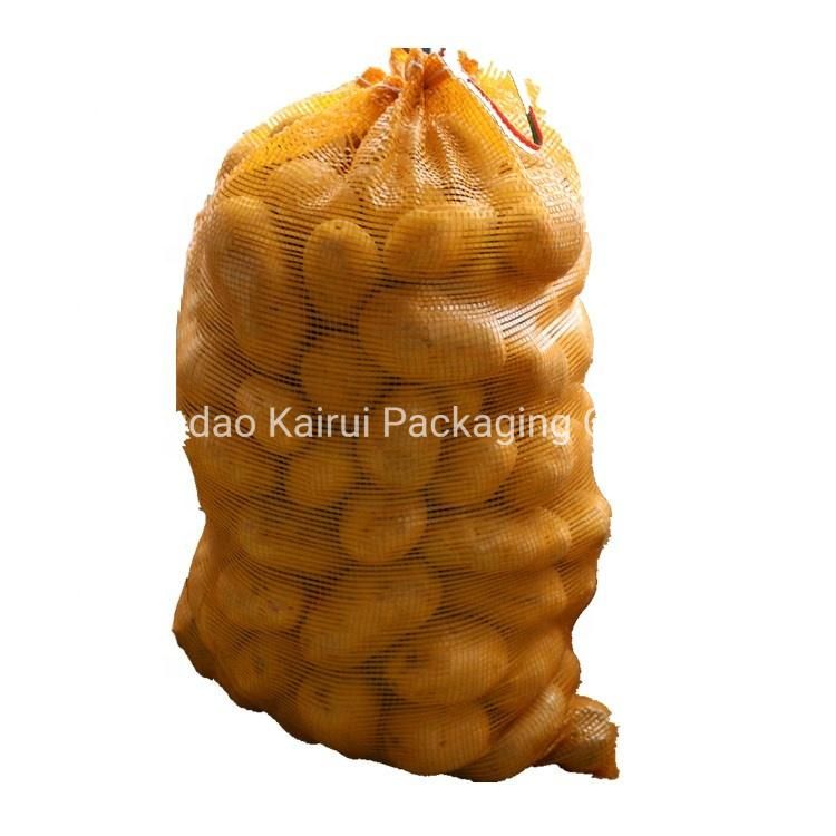 China Factory Wholesale Durable Onion Potato Tomato Vegetable Fruit Firewood Seafood Packaging Plastic Packing Drawstring PP Tubular Leno Net Mesh Bag