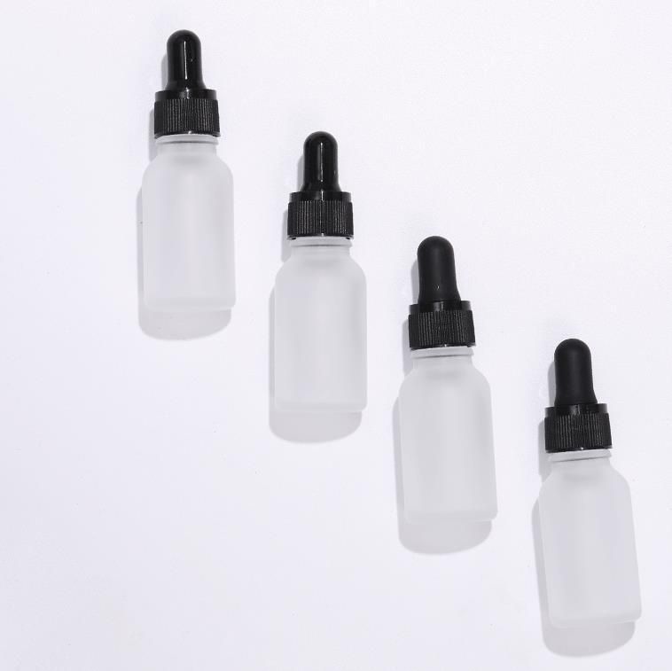 5ml Frosted White Childproof Dropper Glass Bottle for Cosmetic Packaging