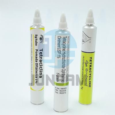 Elongated Nozzle Orifice Aluminum Tube for Pharmaceutical Cosmetic Eye Ointment