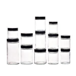 Advanced Production Empty Clear Round Portable Practical Glass Food Jar 50ml 100ml 200ml 300ml 500ml 600ml 750ml 1000ml