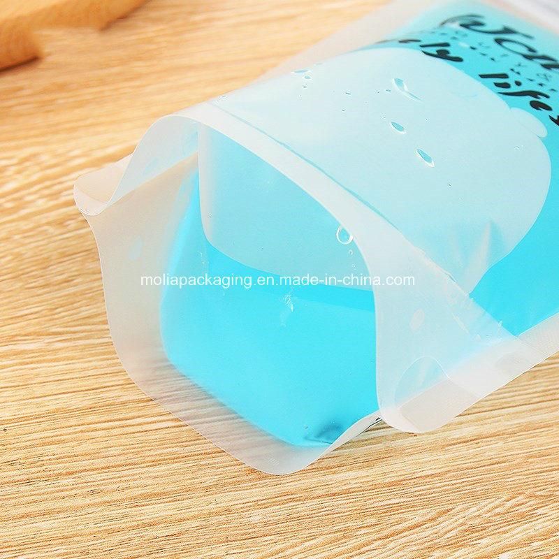 Drink Pouches Juice Bags Disposable Freezable Clear Stand up Liquid Smoothies Zipper Plastic Drink Pouch