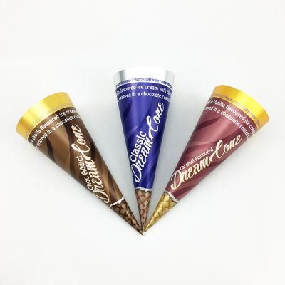 Customized Logo Ice Cream Cone Sleeve Cup Paper Packaging Dixie Cups