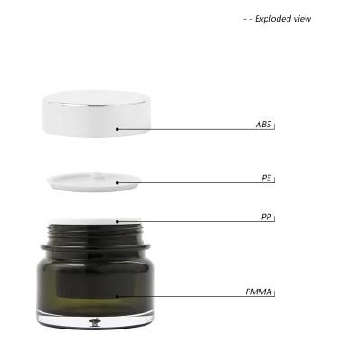 30g 50g Black Acrylic Cosmetic Cream Jar