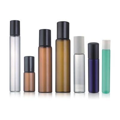 Luxury 15ml 30ml Custom Color and Printing Glass Oil Clear Perfume Roller Ball Empty Bottle Roll on Essential Oil Bottle