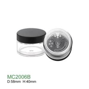 Wholesale Customized Makeup Packaging Plastic Round Empty Loose Powder Jar Cosmetic Case