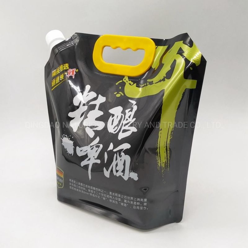 1L 2L 3L 5L 10L Transparent/VMPET Spout Bag for Beer Beer Doypack