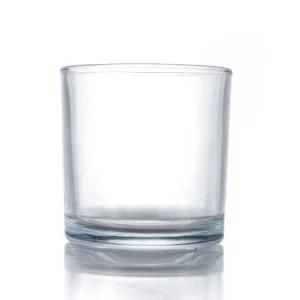 Empty Clear 100ml 200ml 300ml 400ml 500ml Candle Glass Jar Holder Drinking Glass Cup with Metal Bamboo Lid