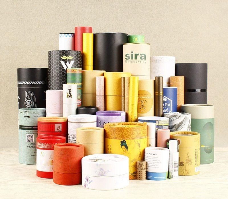 Custom Logo Pattern Round Deodorant Stick Container Food Cosmetic Oil Kraft Paper Tube Packaging for Sale