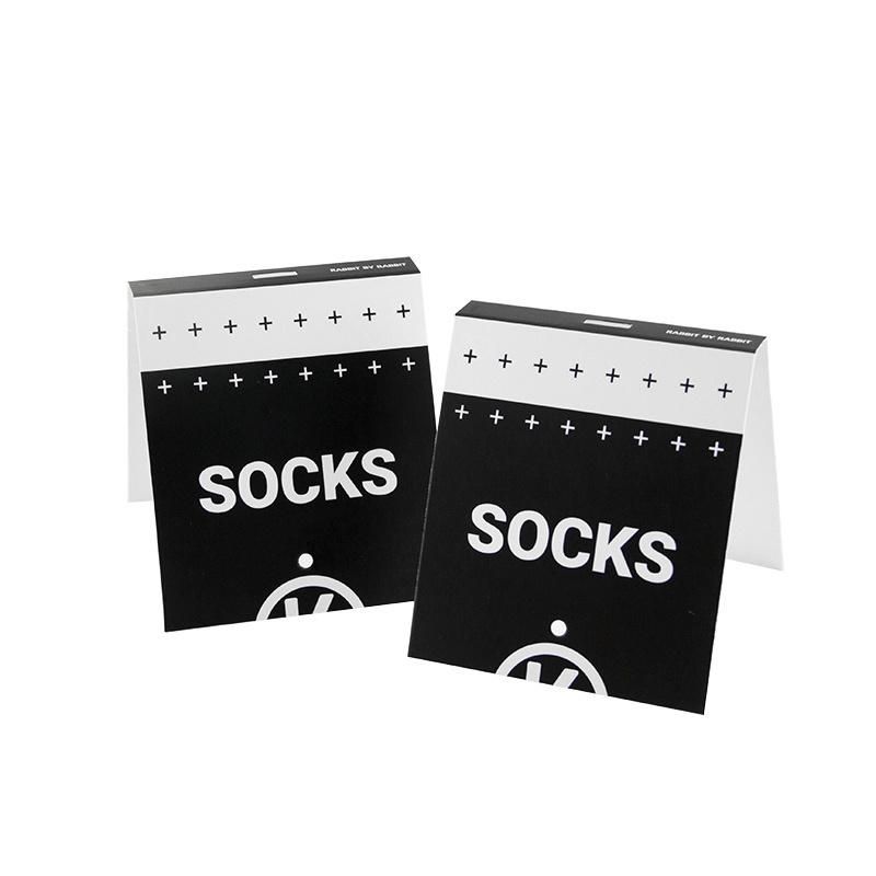 Professional Matt Laminated Black Paper Hang Tag for Sock