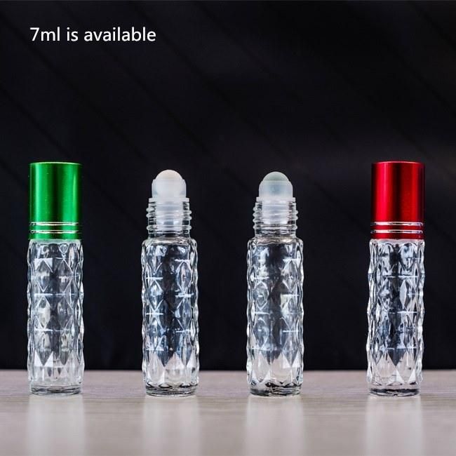 3.5ml 4ml 10ml Diagonal Glass Perfume Bottle, 7ml Diamond Roll on Glass Bottle, Essential Oil Bottle