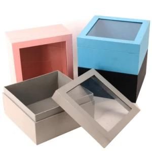 PVC Window Gift Packaging Paper Box for Candy/Flower