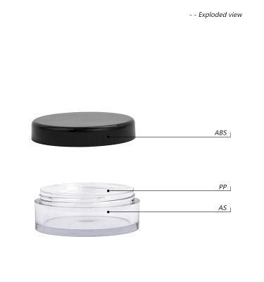5g Clear Round Make up Packaging Loose Powder Jar with Sifter