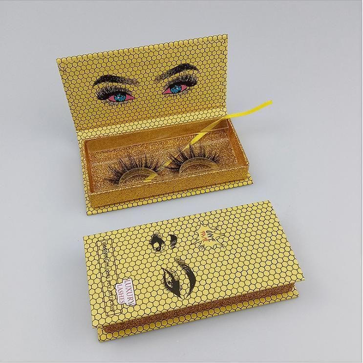 Custom Printing Wholesale Color Honeycomb Eyelashes Box Without Window Eyelashes Box, a Pair of Rectangular Eyelashes Packaging Box 6 Colors in Stock