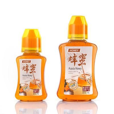 250g 500g Plastic Lock Bottle for Honey Syrup Beverage Tea Squeeze Shape