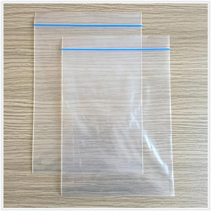 Reclosable Transparent Self-Sealing Zip Lock Grip Seal Bags with Colored Zipper