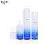 High Quality Package Blue Face Lotion Pump Bottles Long Cylinder Glass Cosmetic Emulsion Bottle