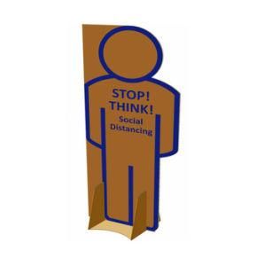 Cardboard Display Standee Social Distancing Standee Safety Distance Partition in Market