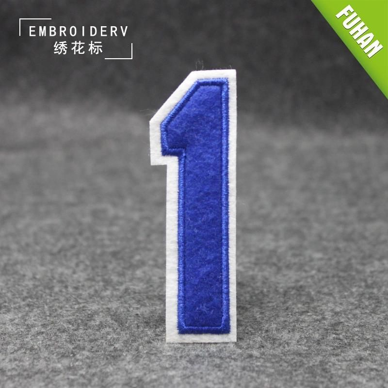 Colorful Design Iron-on Number Embroidery Badge