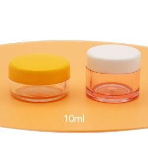 10ml Round Transparent Small Cosmetic Jar 10g Eco Plastic Jar with Screw Lid