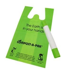 Cornstarch Based 100% Biodegradable Compostable Custom T Shirt Plastic Bag Logo Printed