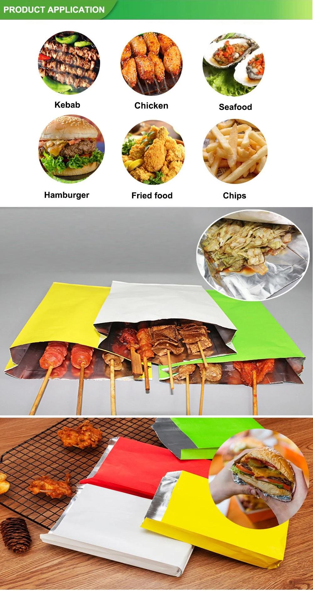 Sandwich Greaseproof Food Packaging Wholesale Foil Paper Lined Doner Kebab Bag