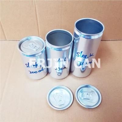 Erjin Aluminum Sleek Can 200ml 250ml 310ml with Easy Open End Sot 202