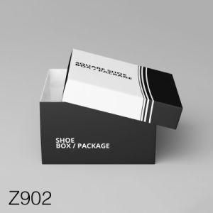 Z902 Custom Printed Black Flat Supply Corrugated Shipping Box Cheap Shoe Boxes with Silver Foil Logo