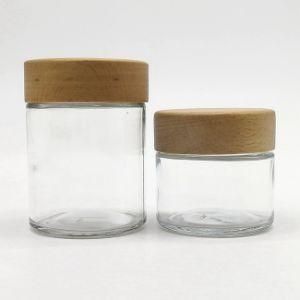 Hot Selling Glass Jar Smell-Proof Child Proof Lid Hemp Flower Container with Bamboo Lids