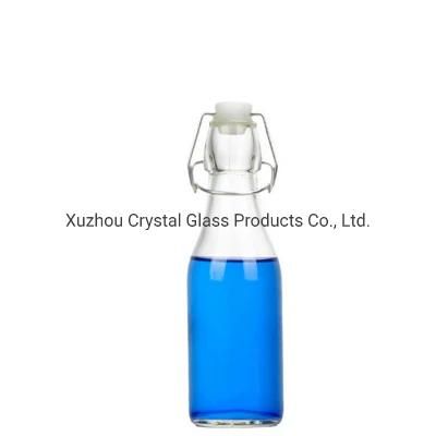 500ml 1000ml Glass Beverage Bottle with Flip Top Clip Lid