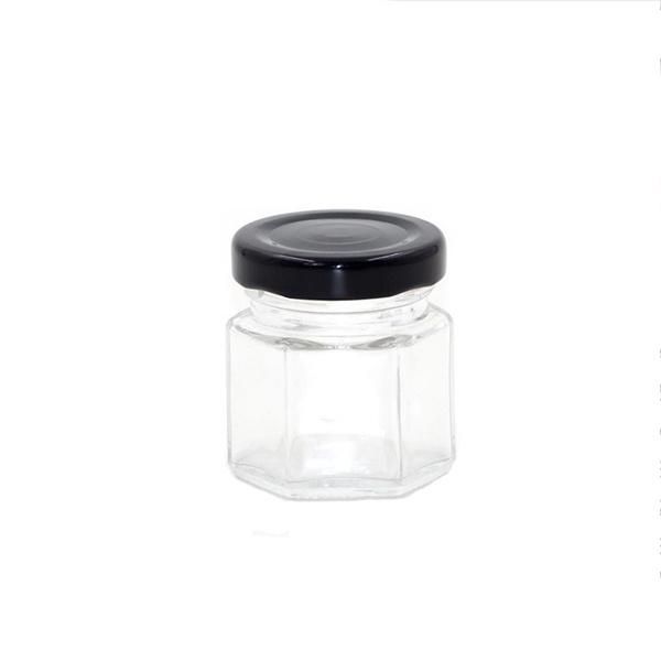 Hexagon Small Mini 45 Ml Jam Storage Food Honey Jar Glass Jar