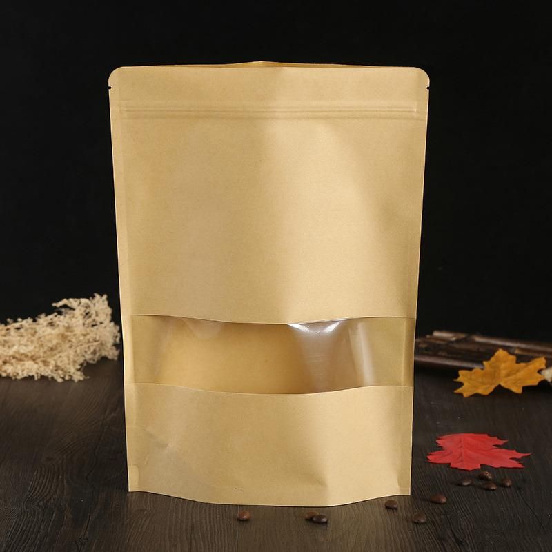 Stand up Paper Bag with Clear Window and Zipper