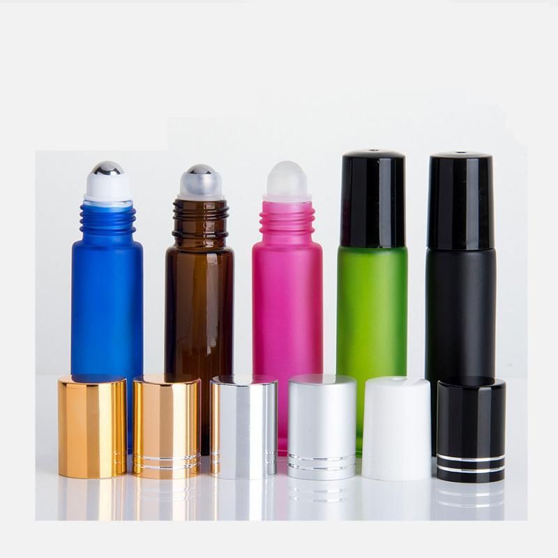 Thick Glass Empty Roll on Bottle 10ml Perfume Essential Oil Bottles Sample Refillable Bottle with Steel Roller Ball