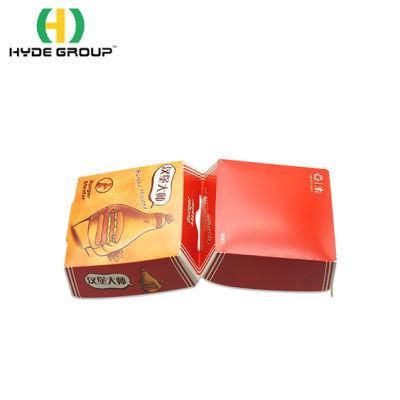 Custom Logo Food Grade White Card Burger Packaging Box
