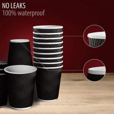 4-20oz Disposable Single Wall/Double Wall/Ripple Paper Coffee Tea Cups for Cold Drink Hot Drink